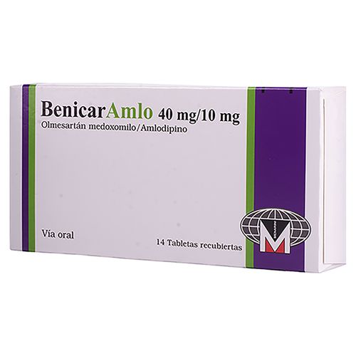 Benicar Amlo Menarini 40/10 Mg X 14 Tabletas