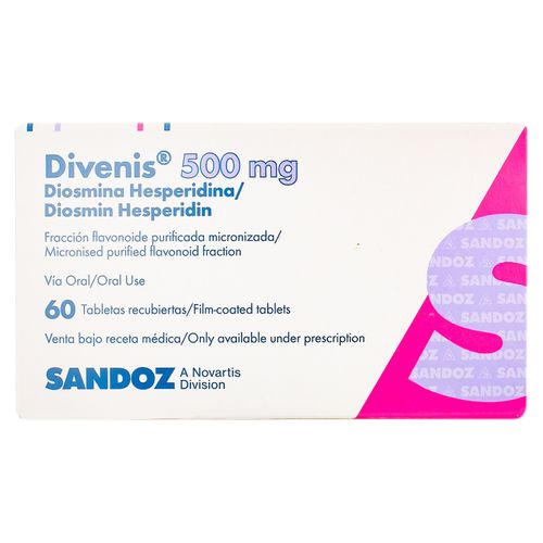 Divenis Sandoz 500 Mg, Precio indicado por unidad
