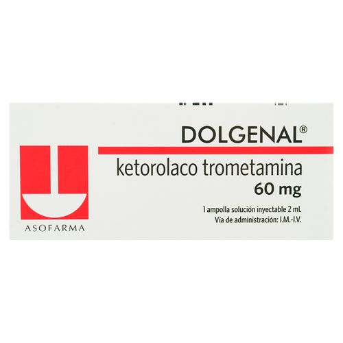 Dolgenal Asofarma 60 Mg Ampolla, Precio indicado por unidad