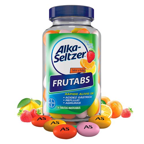 Antiácido Alka Seltzer frutabs masticables -36 tabletas