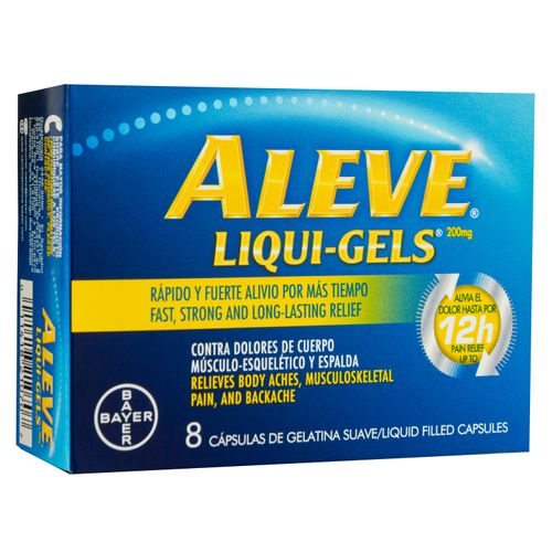 Anelgésico y antiinflamatorio Aleve liqui Gels -8 cápsulas