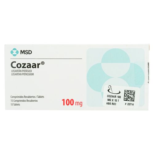 Cozar Msd 100 Mg 15 Tabletas