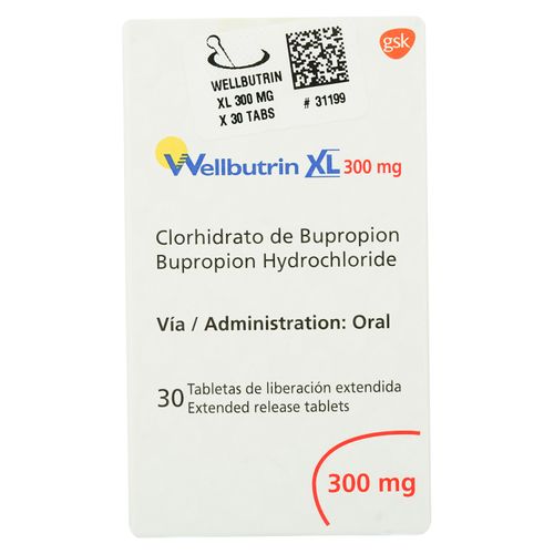 Wellbutrin Xl 300 Mg X30 Tabletas