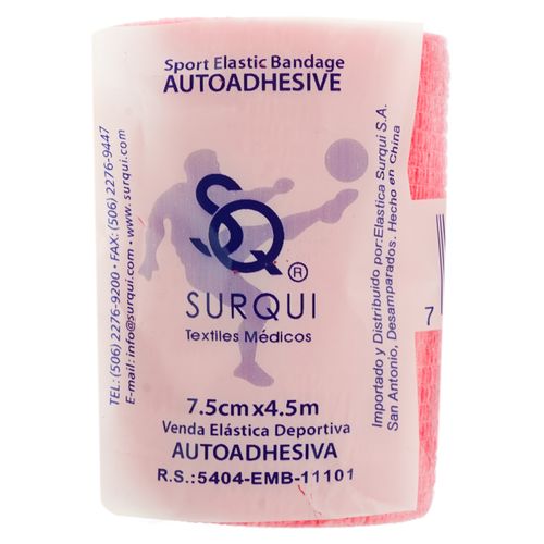 Venda Autoadhesiva Surqui 7.5cm x 4m Rosada, Precio indicado por unidad