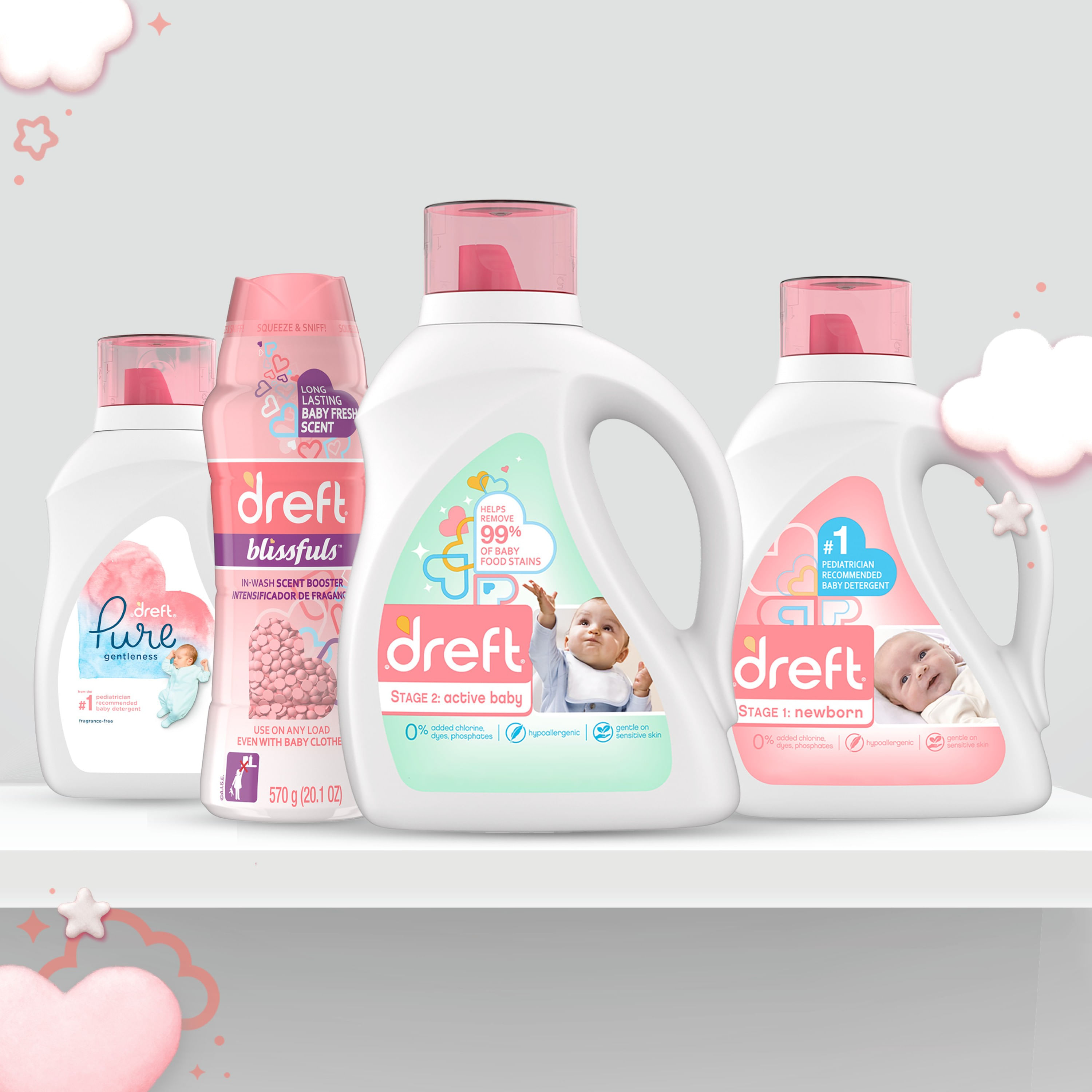 Comprar Detergente Líquido Dreft etapa 2: Bebe Activo, 64 lavadas, 92 oz