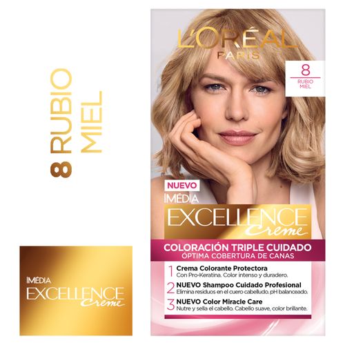 Tintura Permanente Excellence Creme L'Oreal Paris -Tono 8