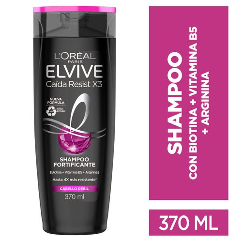 Shampoo Caída L'Oréal Paris Elvive Resist X3 Cabello Débil -370ml