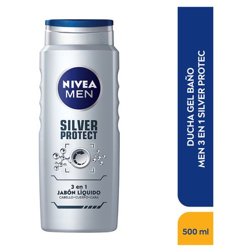 Gel Baño Nivea Men 3En1 Silver Protec -500ml
