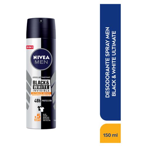 Desodorante Nivea Men  Antimanchas en Spray Black & White Invisible Ultimate - 150 ml