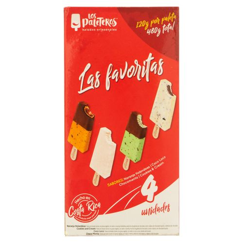 Pack Helado Los Paleteros Surtido -480gr