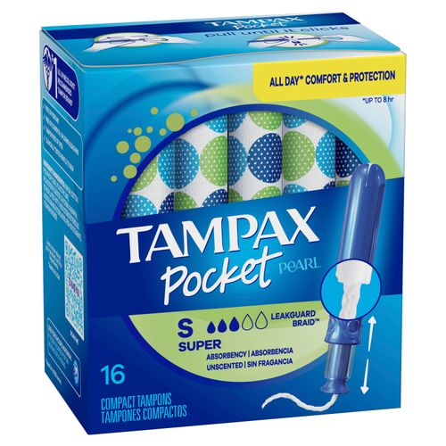 Tampones Compactos Tampax Pocket Pearl Regular - 16 Unidades