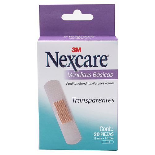 Banditas Plásticas Transparentes Nexcare x 20 und