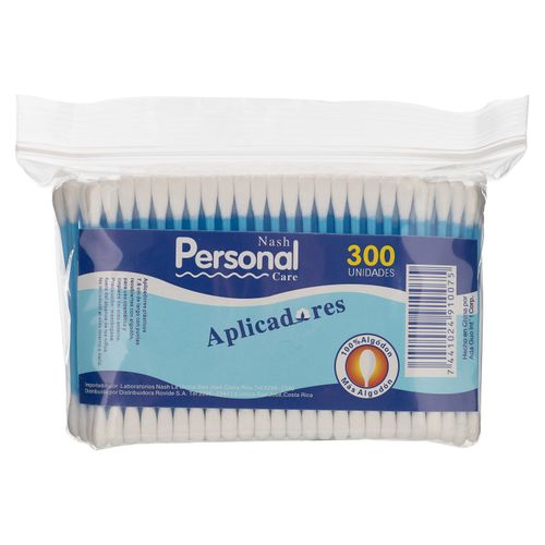 Aplicadores Nash personal care 100% algodón - 300 Uds