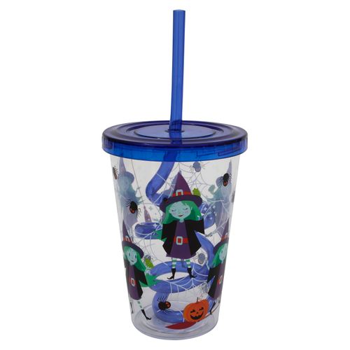 Vaso Acrilico Decorado C Pajilla