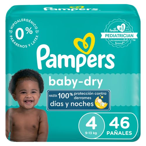 Pañales Pampers Baby-Dry, Talla 4 -46 Unidades