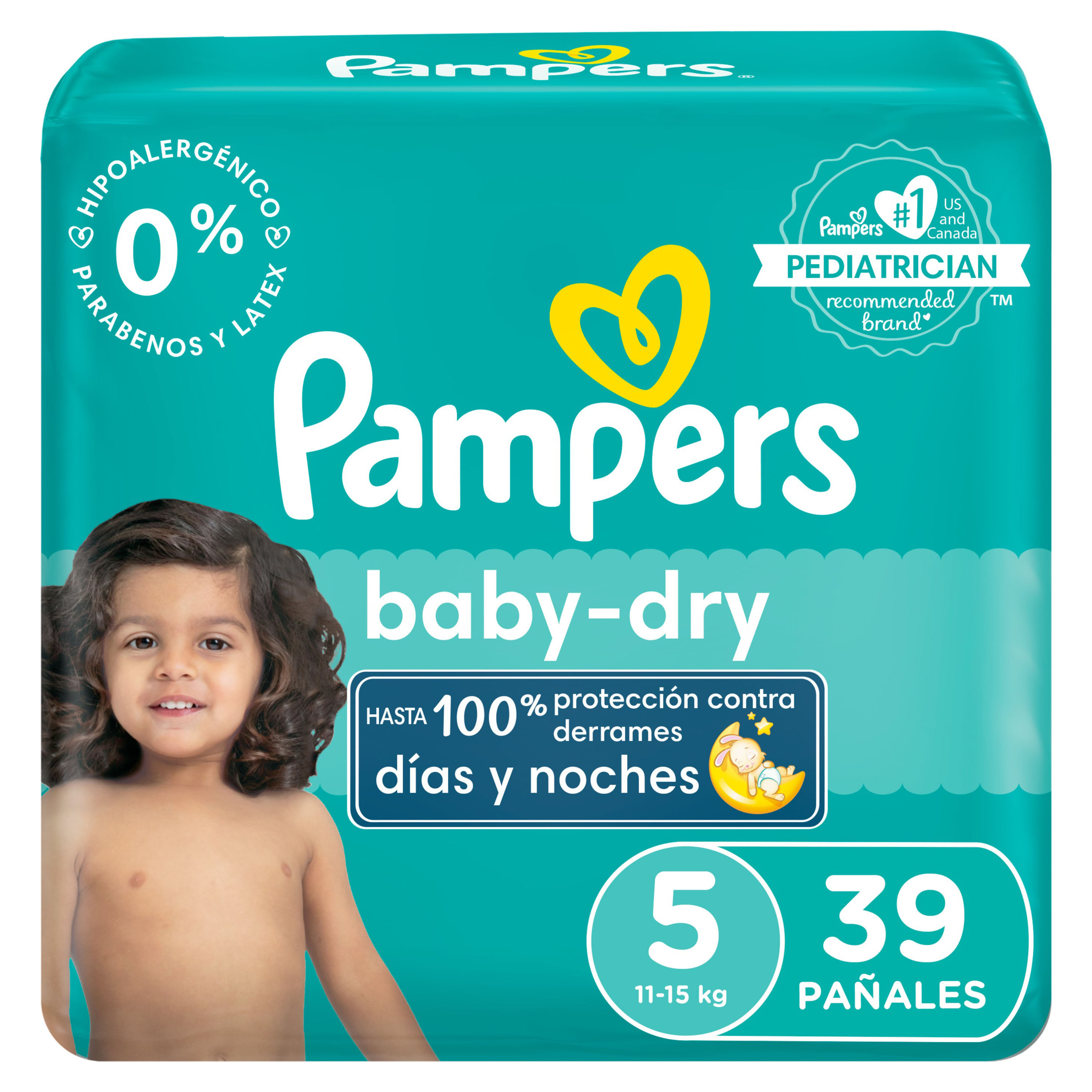 Pañales Pampers Baby-Dry, Talla 5, 11-15kg -39uds
