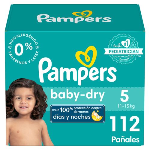 Pañales Pampers Baby-Dry Talla 5, 11-15kg -112uds