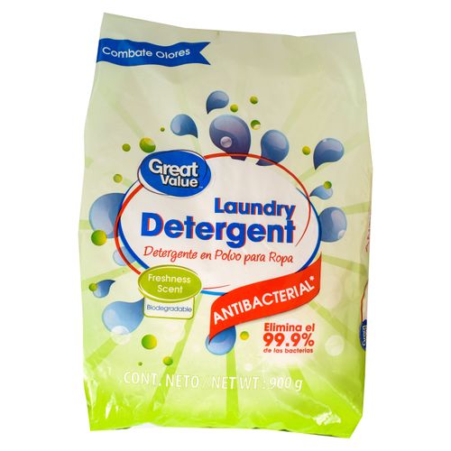 Detergente en polvo Great Value antibacterial -900g