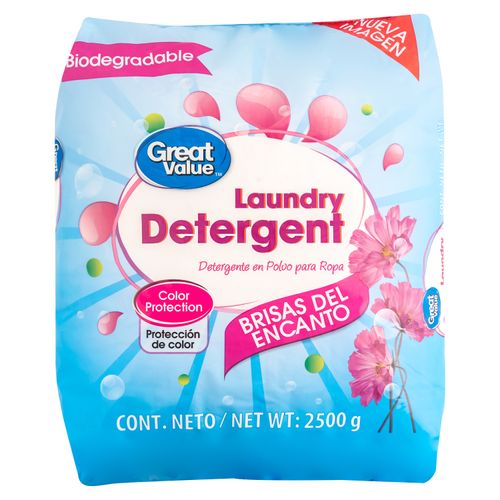 Detergente en Polvo Great Value Aroma Brisas del Encanto - 2500 g