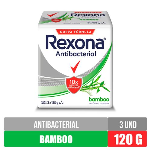 Jabón Rexona en barra bamboo 3 pack - 360 g