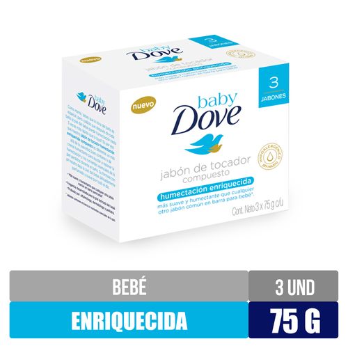 3 Pack Jabón Sólido Dove Baby Hidratación Enriquecida -75gr