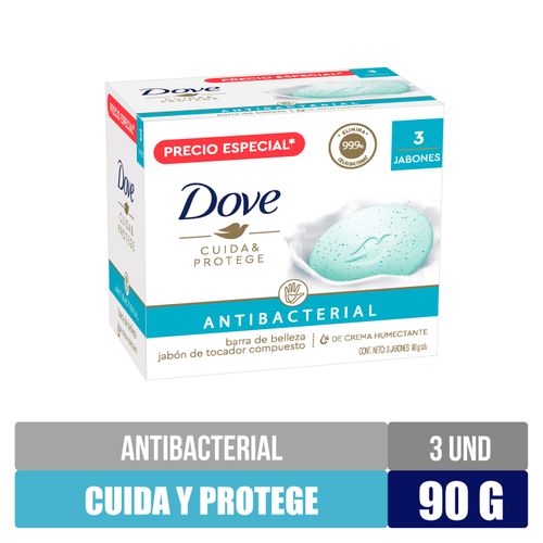 3 Pack Jabón En Barra Dove Antibacterial -270gr