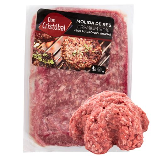 Carne Molida Magra De Res Marca Don Cristobal Magro 95% Grasa 5% Empacado -1Kg