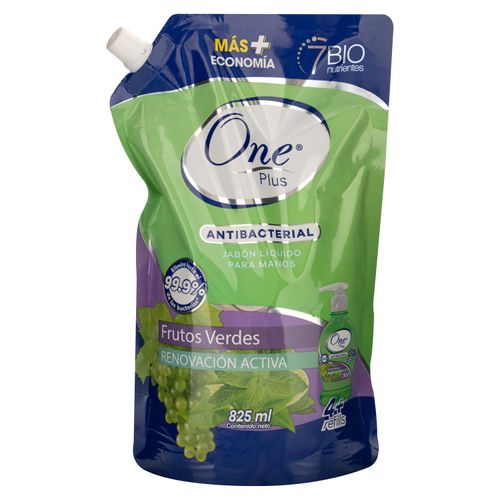 Jábon Líquido One Plus Frutos Verdes -825ml