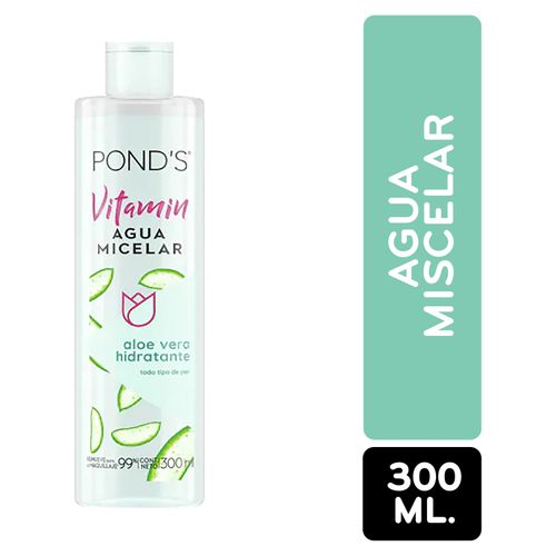 Agua Micelar Ponds Vitamin Aloe Hidratante 300 Ml