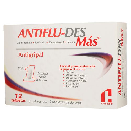 Antifludes Más Antigripal, Caja 12 Cápsulas