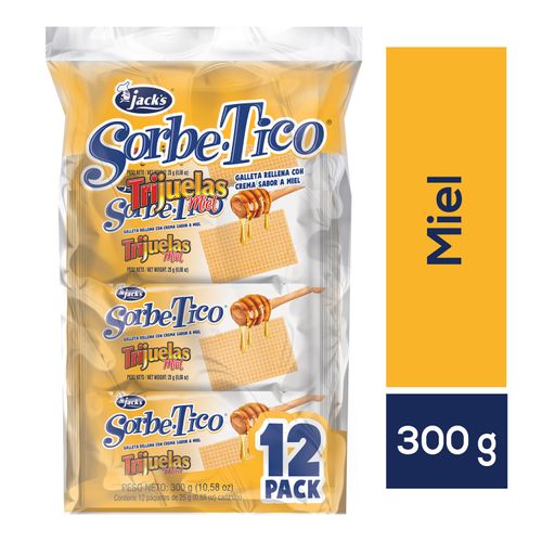 Galleta Jack's sorbetico trijuelas miel 12 pack - 300 g