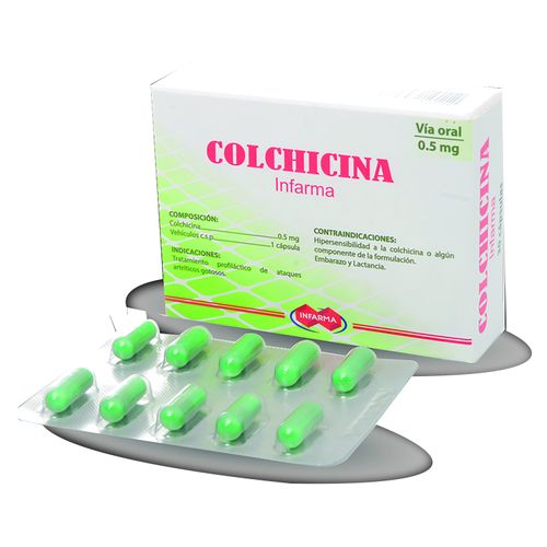 Colchicina Infarma 0.5 Mg unidad, Precio indicado por unidad