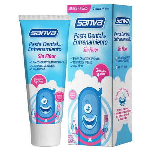 Crema Dental Sanva Para Bebés Y Niños ,Sin Flour 50Ml