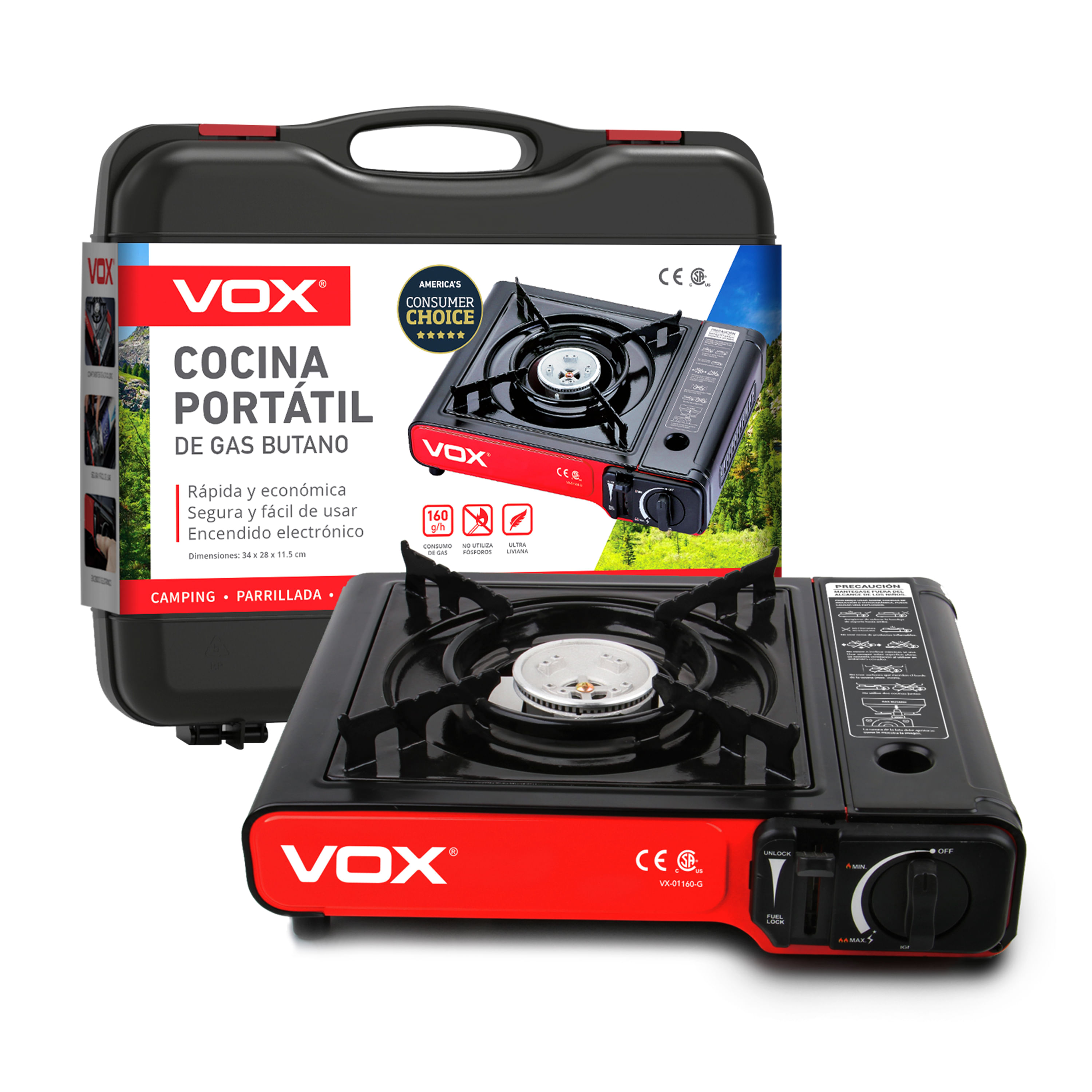 Comprar Cocina Vox Portatil Gas Butano con Encendido electrónico