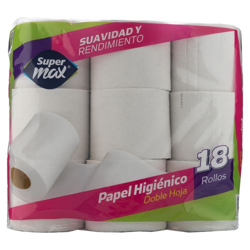 Papel Higiénico Supermax 330 Hojas Dobles 18 Rollos