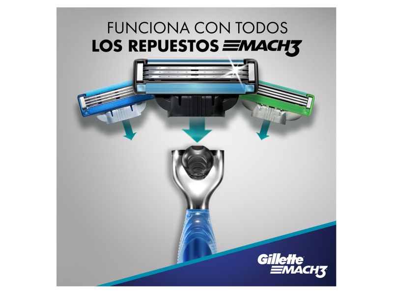 M-quina-de-Afeitar-Recargable-Gillette-Mach3-AquaGrip-con-Mango-Antideslizante-2-Repuestos-5-28857