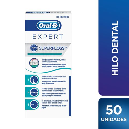 Hilos Dentales Oral-B Expert SuperFloss 50 Unidades