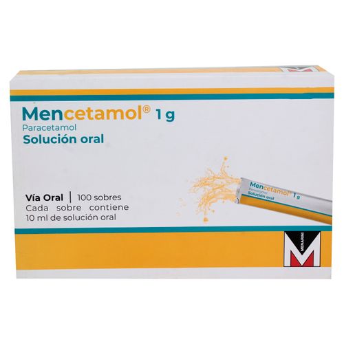 Mencetamol 1 gr, Precio indicado por unidad