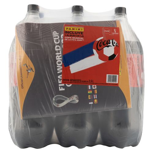6 Pack Refresco Coca Cola 2500ml + Álbum Gratis