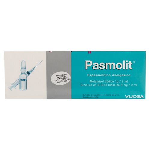 Vijosa Pasmolit Inyectable 2ml, Precio indicado por unidad