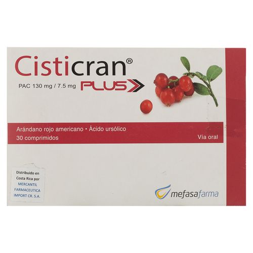 Cisticran Plus 130/7.5 Mg, Precio indicado por unidad