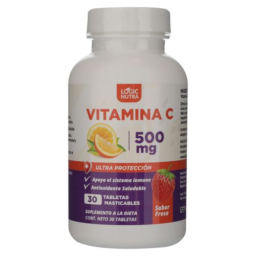 Vitamina C Logic Nutra Fresa 500 Mg 30 Cápsulas