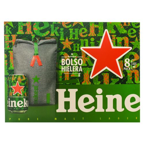 8 Pack Cerveza Heineken Coolbag Lata -355ml