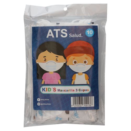 Mascarilla 3 Capas Kids 10 Unidades
