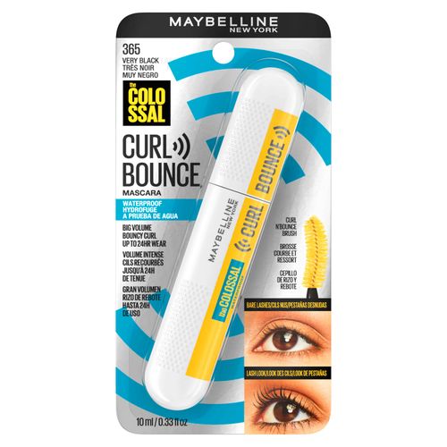 Máscara De Pestañas Maybelline Colossal Curl Bounce  Very Black A Prueba De Agua - 10ml