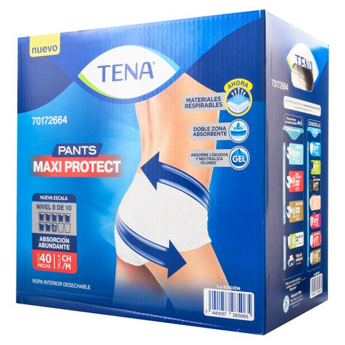 Pañal para adulto Tena pants maxi protec talla M de 40 unidades