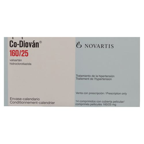 Codiovan 160 mg/25 mg caja 14 comprimidos - Precio indicado por caja