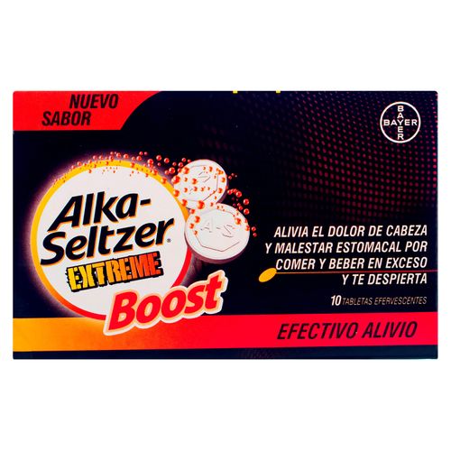 Alka Seltzer Extreme Boost, Efervescente, Caja 10 Tabletas