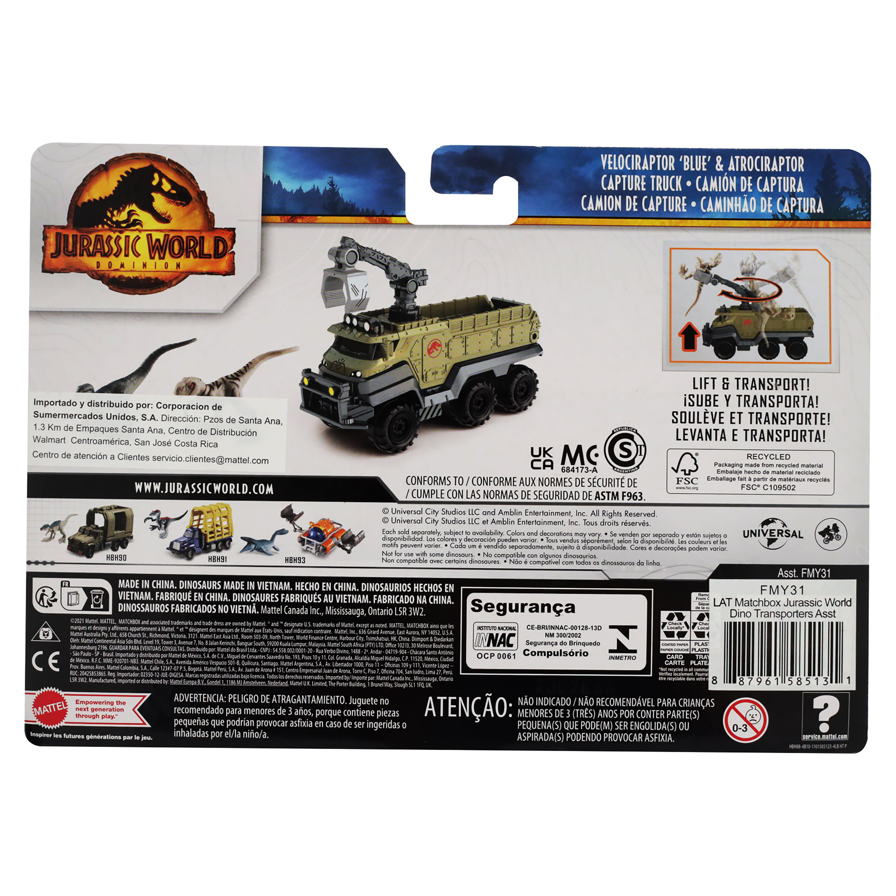 Comprar Juguete Matchbox Jurassic World Surtido De Dinosaurios | Walmart Costa  Rica