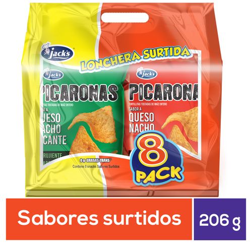 8 pack snacks surtidos jacks 206g